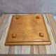 Antique trivet in Gien tile with blue bird decoration – wooden border