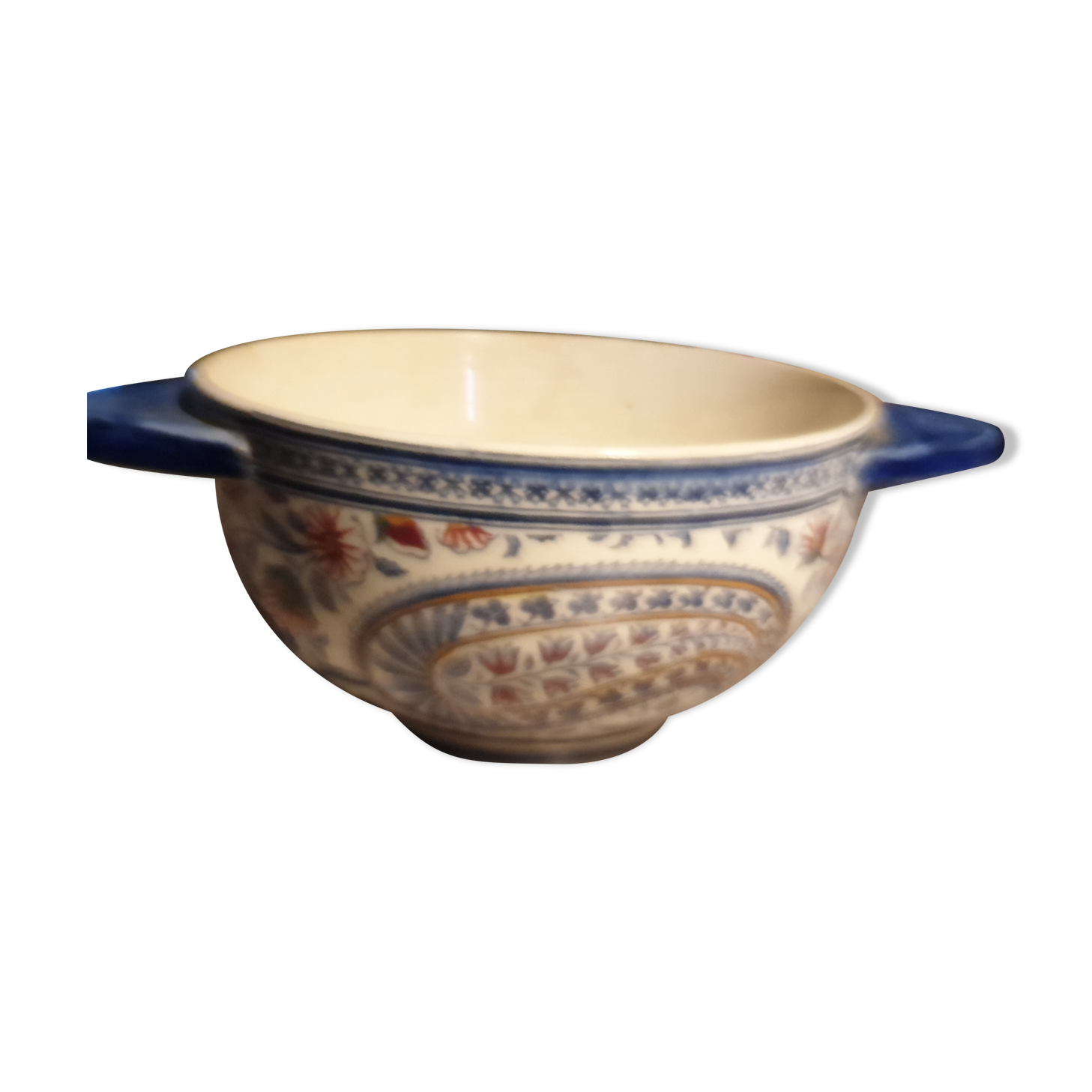 Bowl earthenware of gien cashmere decoration