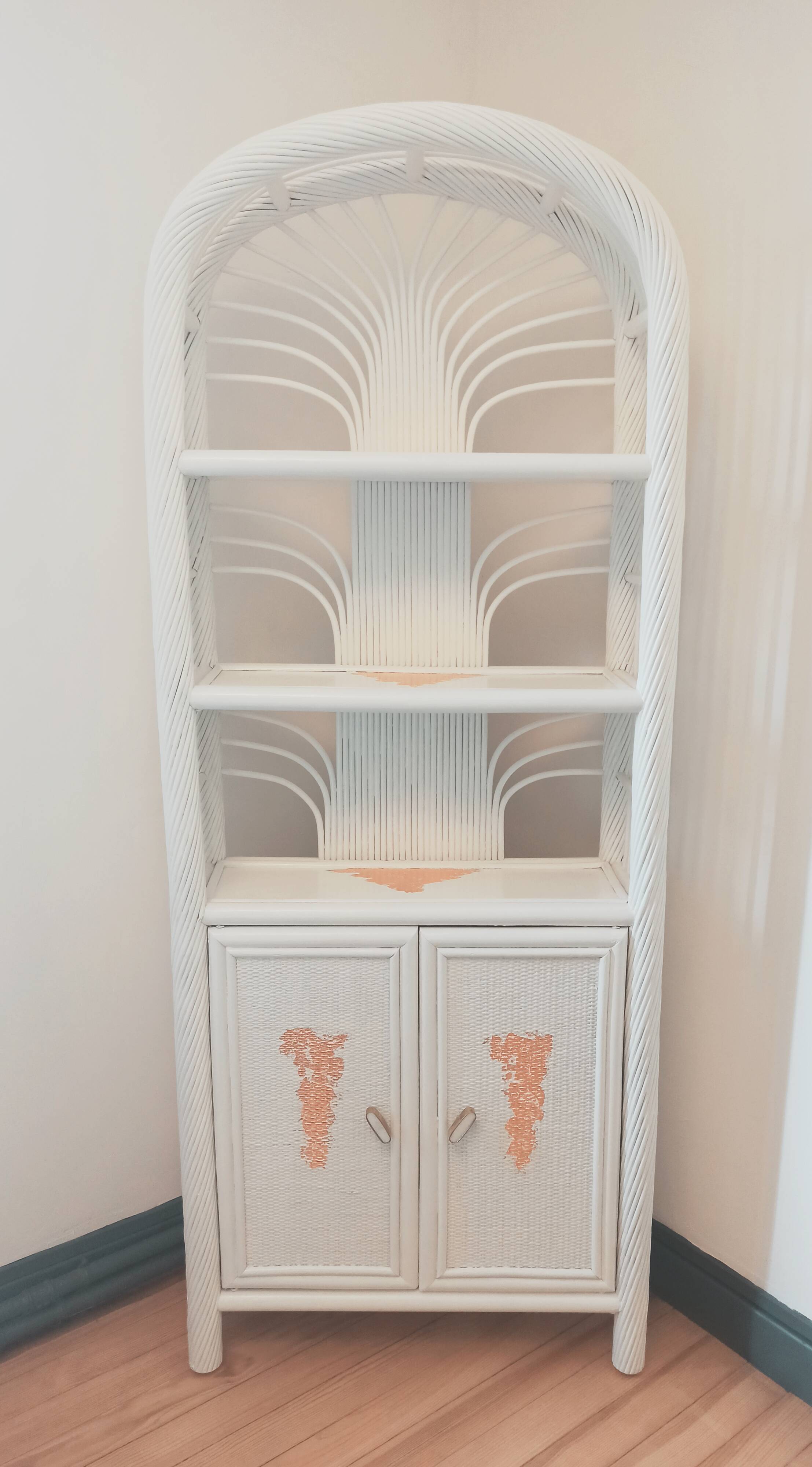 Étagère rotin blanche