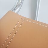 Beige leather armchair