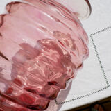 Pink molded glass vase