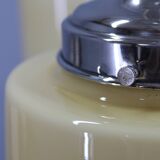 Art Deco nickel chandelier with cream glass cylinders, Czechoslovakia, 1930s