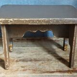 Mini-bench stool in old patinated solid wood