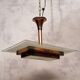 Art Deco pendant lamp by Henri Petitot - Patinated brass - Ca 1930