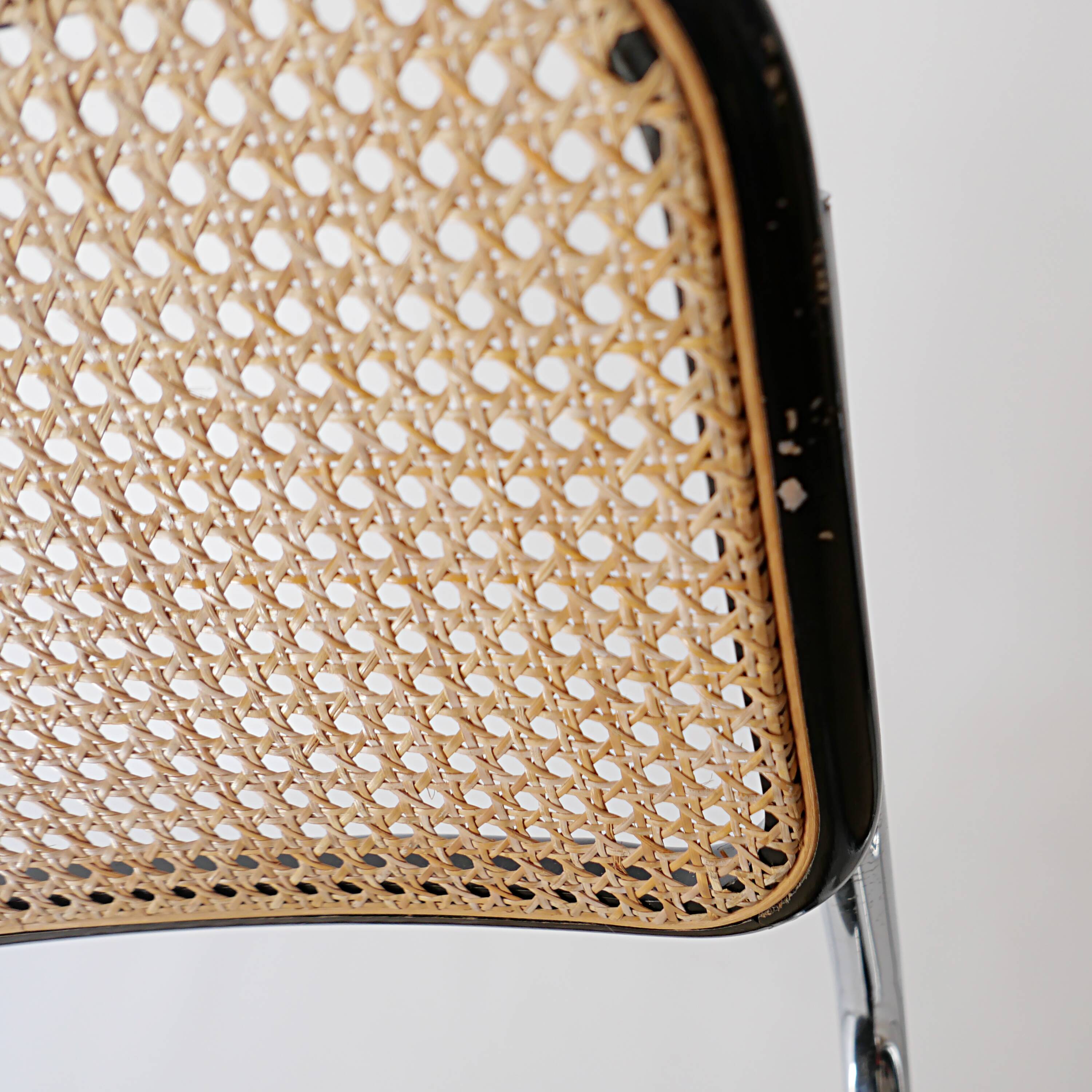 pair of Cesca chairs by Marcel Breuer 1960s 1970s in vintage cane