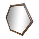 Miroir hexagonal bizeauté vintage 1970 78x68 cm