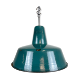 Industrial Green Enamel Factory Pendant Lamp, 1960s