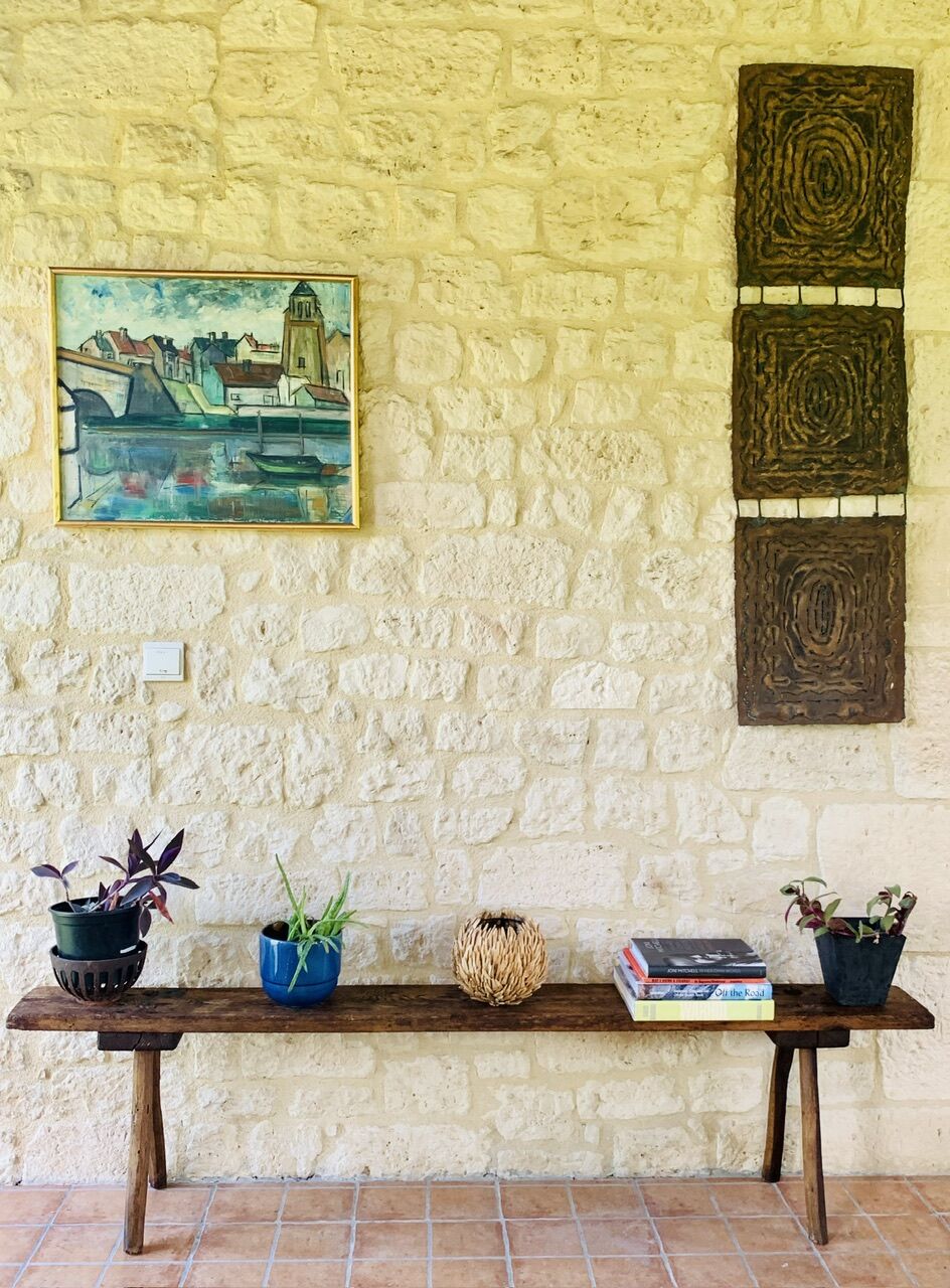 Oak farmhouse bench, circa 40's /50's