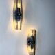 Pair of Veca wall sconces, black Murano glass, Italy, 1970s