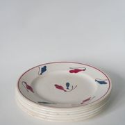 Set of 6 flat plates Givors model Perce-Neige 1950