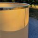 Lamp of the 70s in chrome metal original lampshade