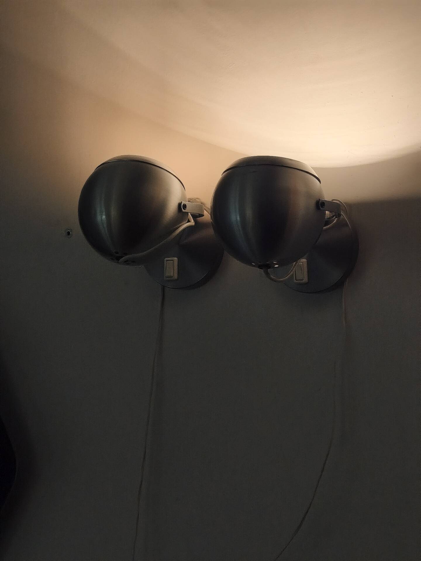 Pair of eyeball wall lamps by Aluminor 1970s