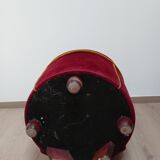 Pair of cabaret armchairs red velvet gold border