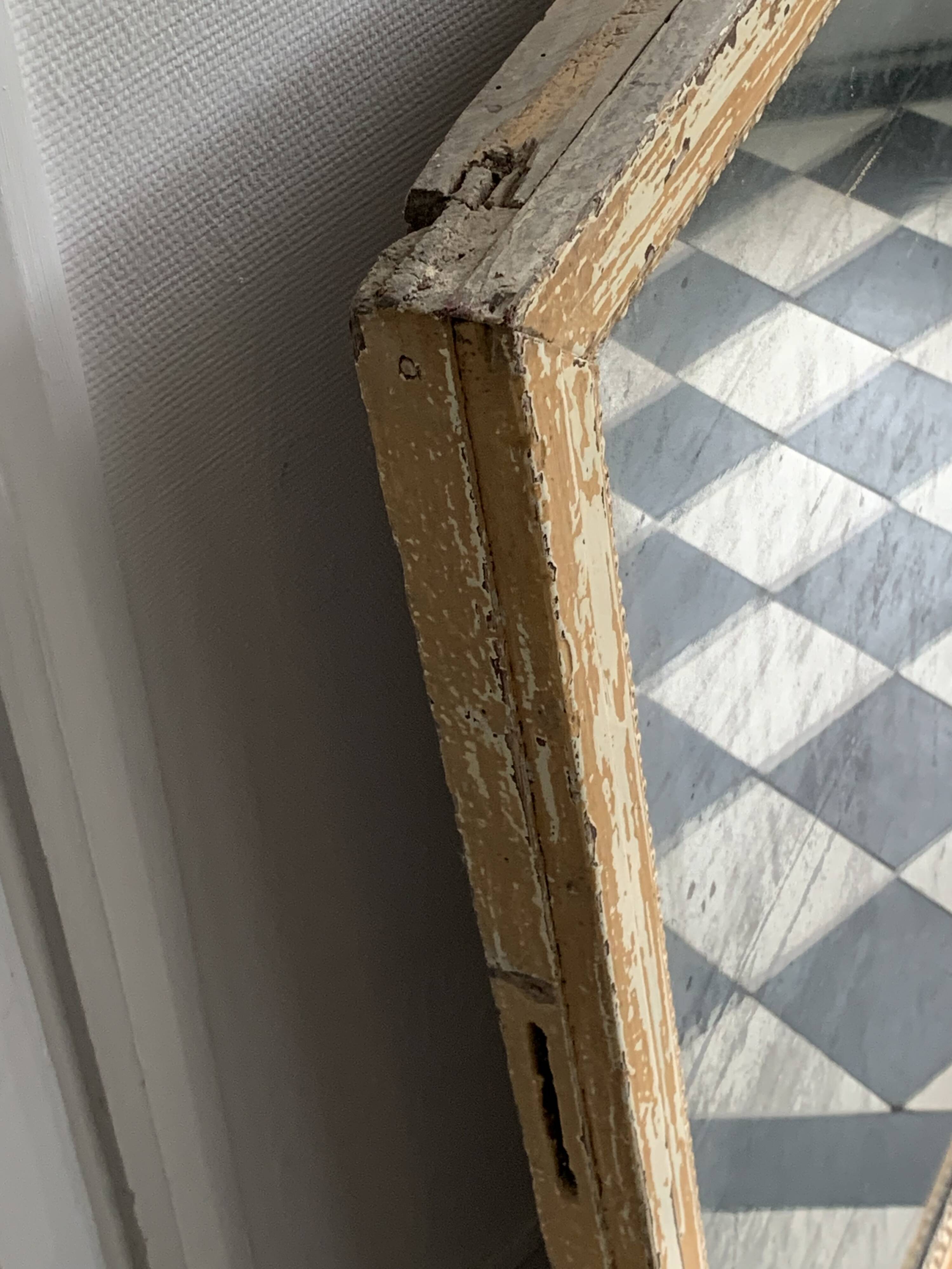 19th century mercury mirror patinated trumeau