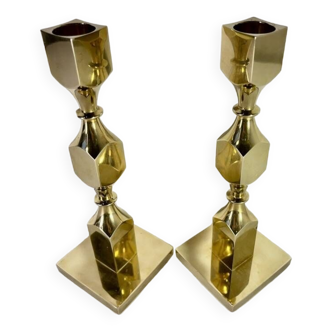 Vintage brass candle holders Gusum Sweden Bernt Karlsson 1980