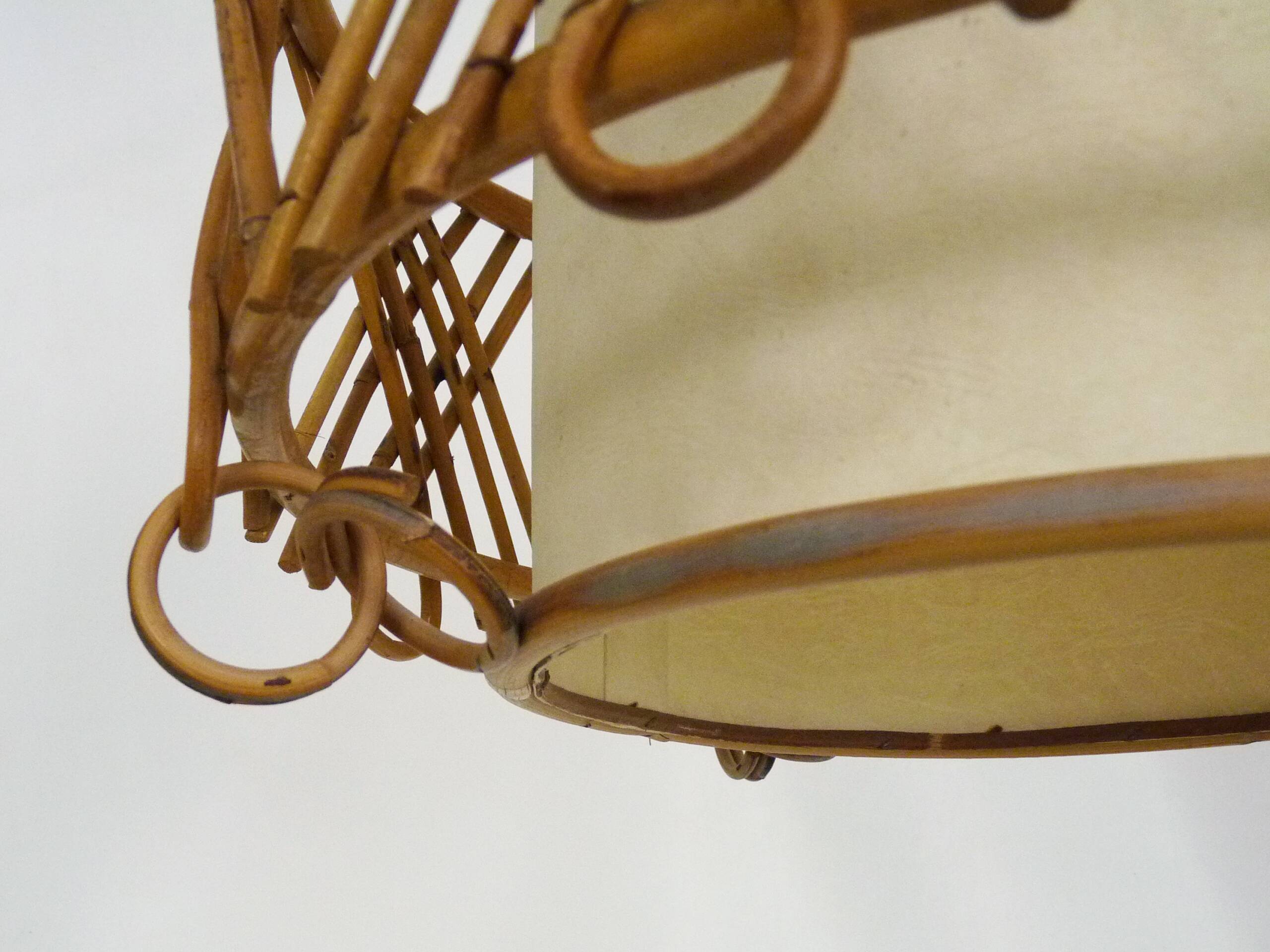 Rattan pendant light 1950s