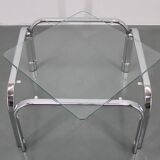 1970s Italian Glass Square Coffee Table