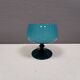 Vintage turquoise glass pedestal bowl Carlo Moretti Italy 1960s