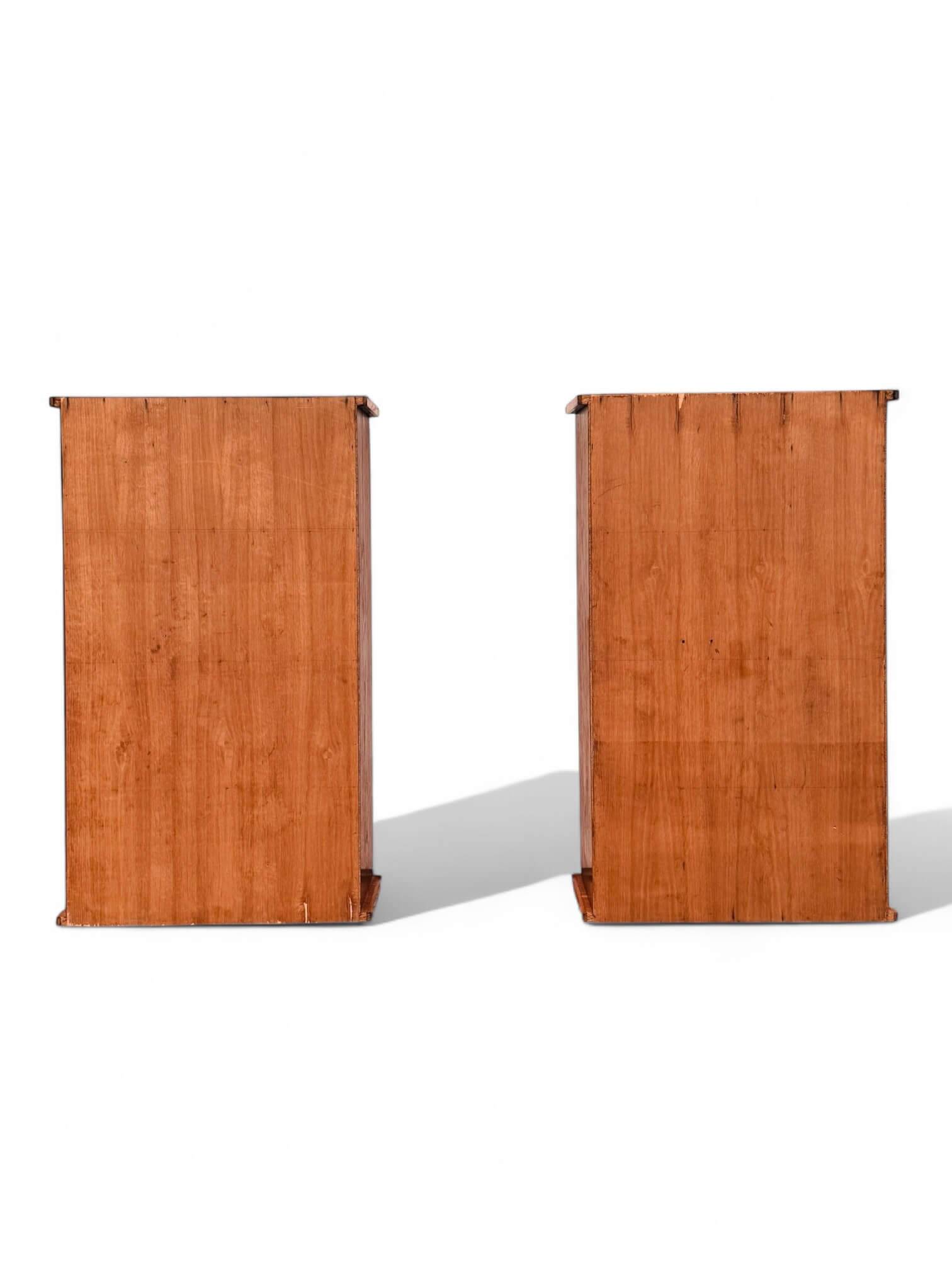 Two vintage asymmetrical storage units