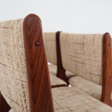 Six chairs by Henning Kjaernulf design, 70s design
