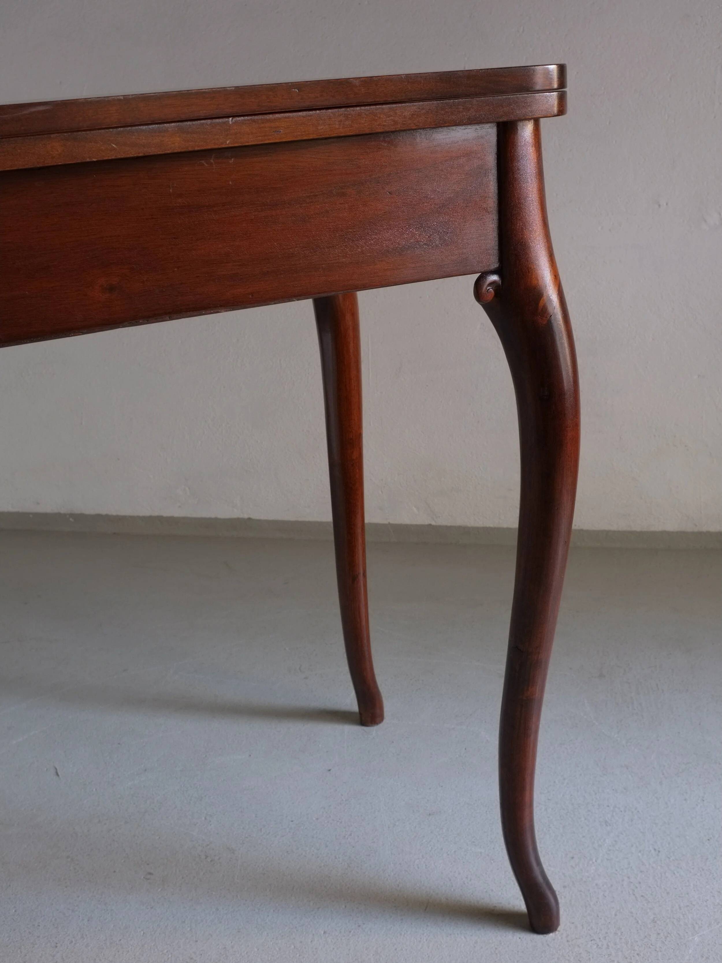Antique mahogany console folding table | France