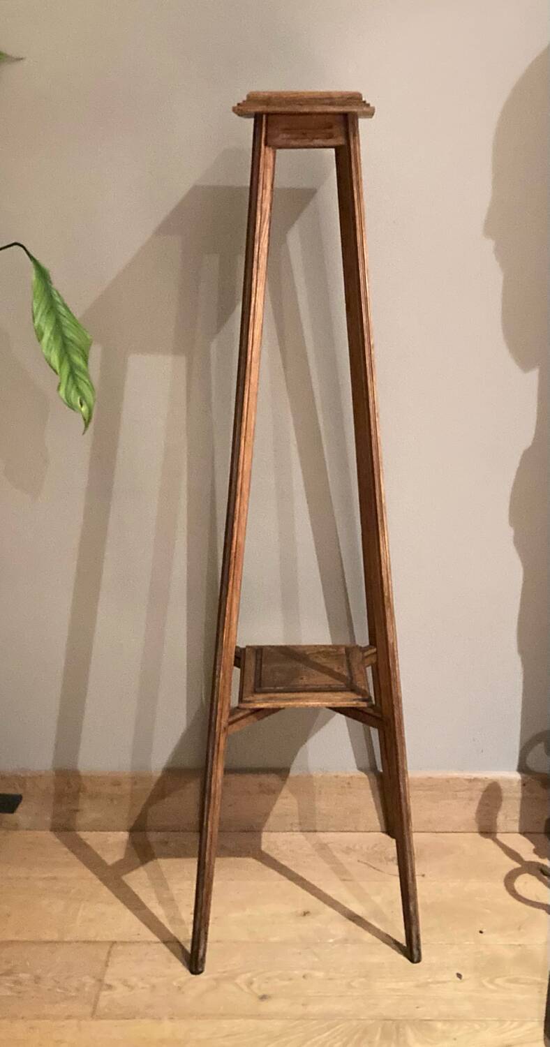 Large Art Deco harness in solid oak, early 20th century