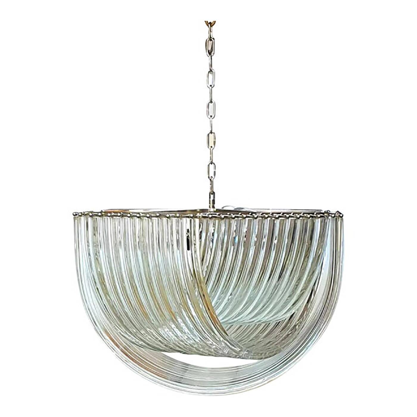 Glass Chandelier Arc in Clear Color With Kromo Metal Frame