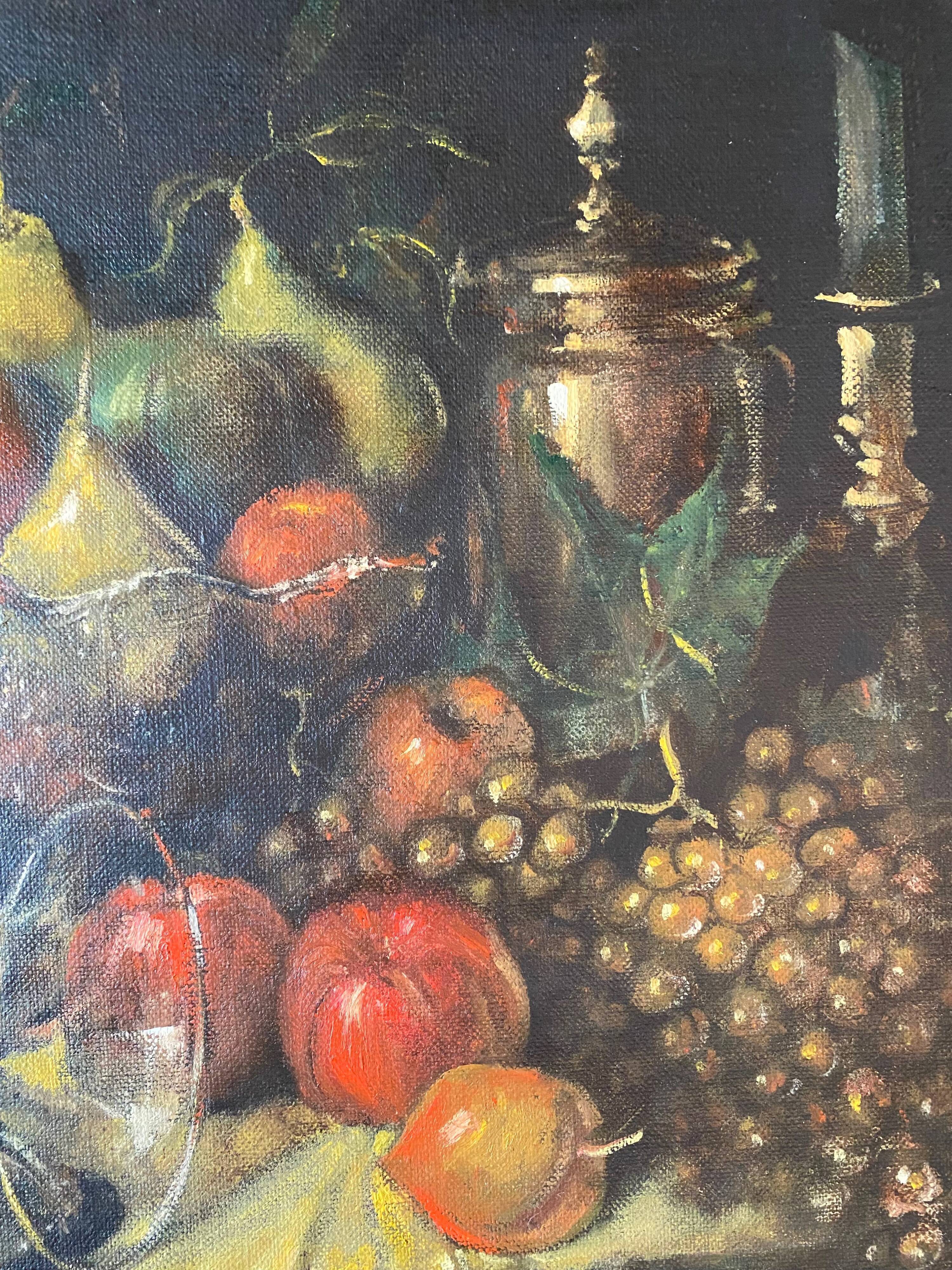 Painting "Still life with lemon" cf. Pieter Claesz by Yoram LUKOV (born in 1940)