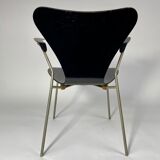 Arn Jocobsen black lacquered wooden armrest chair in the year 50