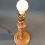 Pied de lampe en bois tourné Art Déco.