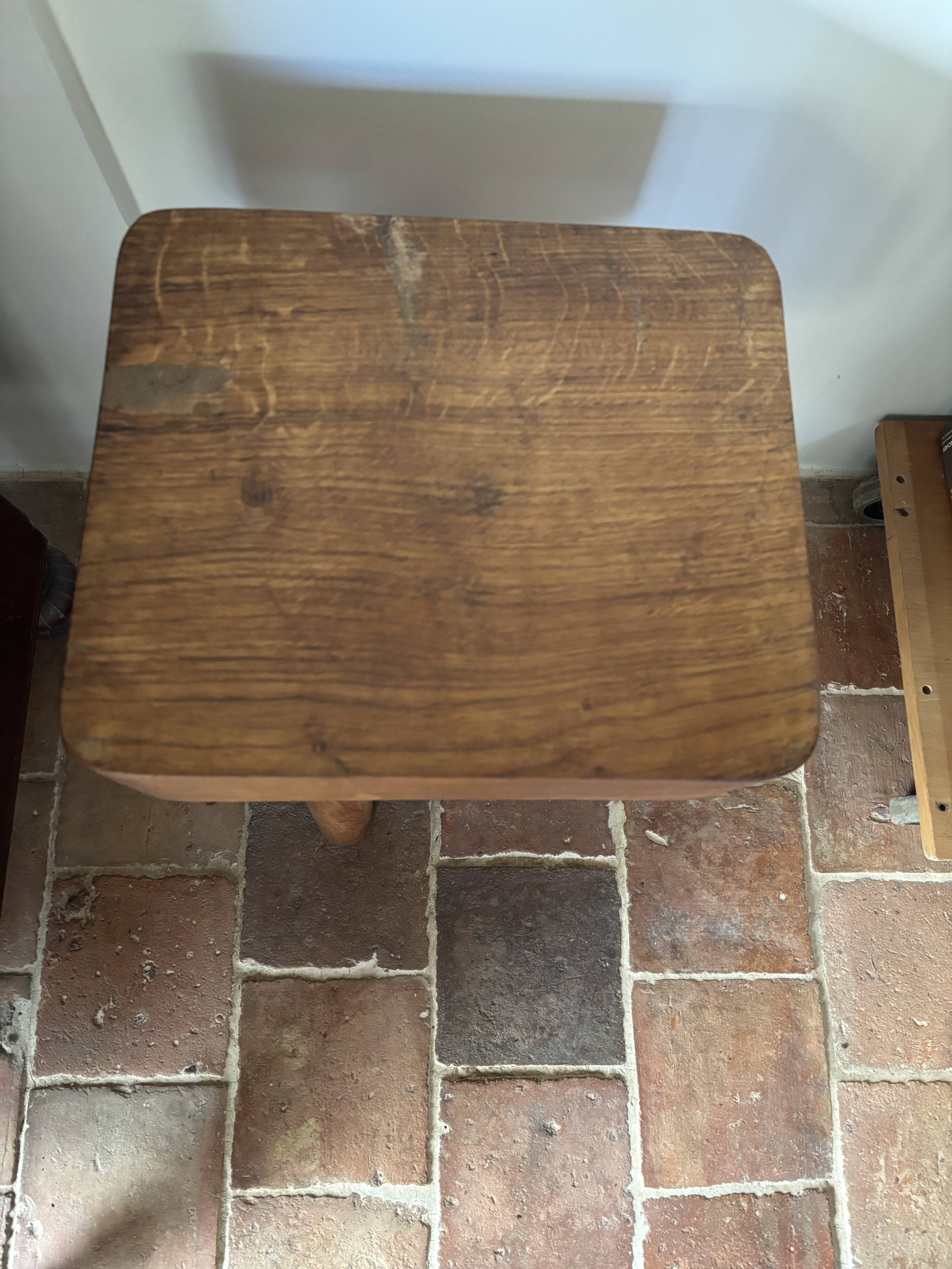 Brutalist stool in the style of Charlotte Perriand