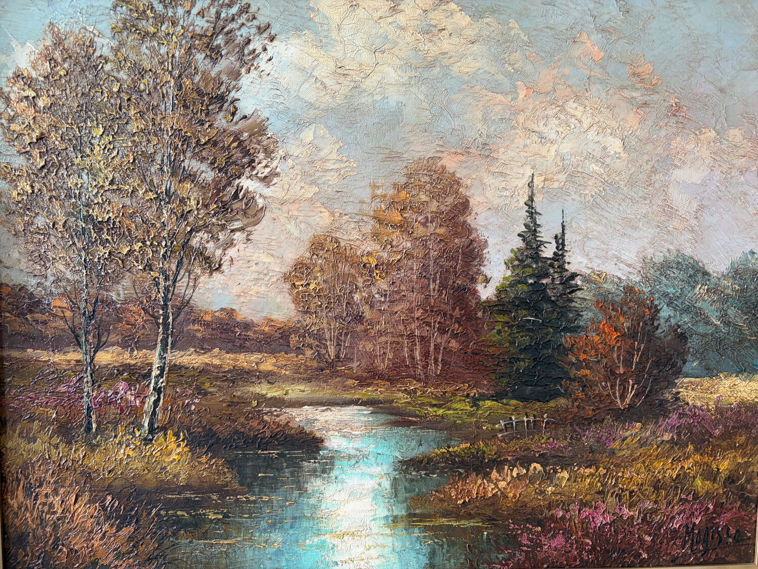 Bucolic landscape signed