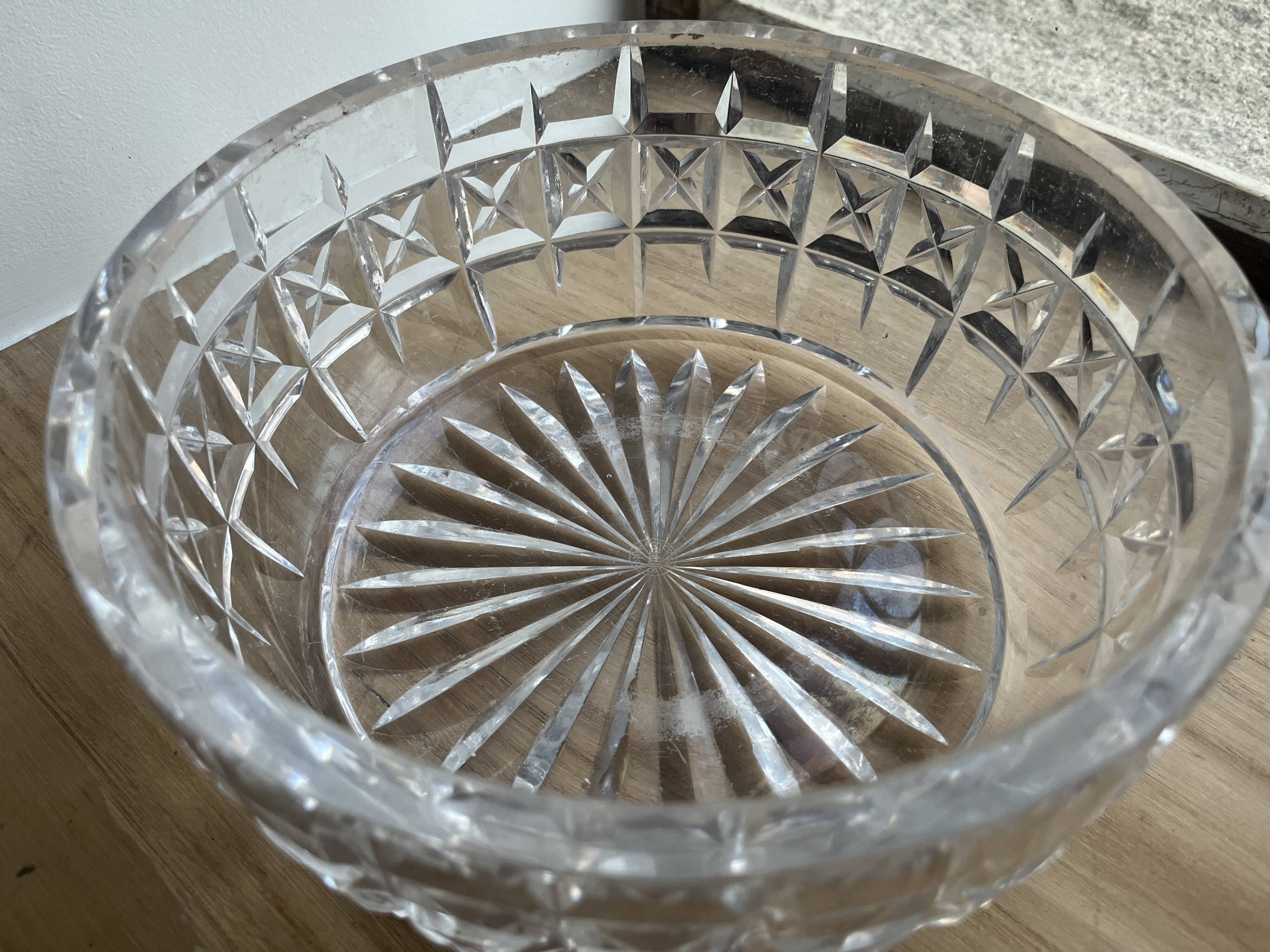 Cut glass and crystal bowl