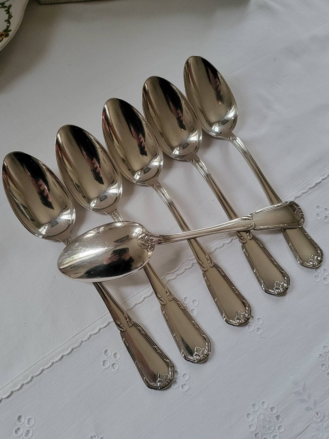 6 large table spoons in Boulenger silver metal