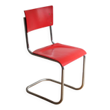Bright Red 1950's Modernist cantilevered Chair