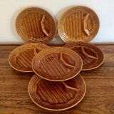 Ensemble de 6 assiettes à asperges vintage Sarreguemines