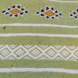 Tapis couloir vert fait main traditionnel 65x200cm