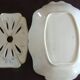 Antique asparagus dish in ceramic – removable drainer – art deco style