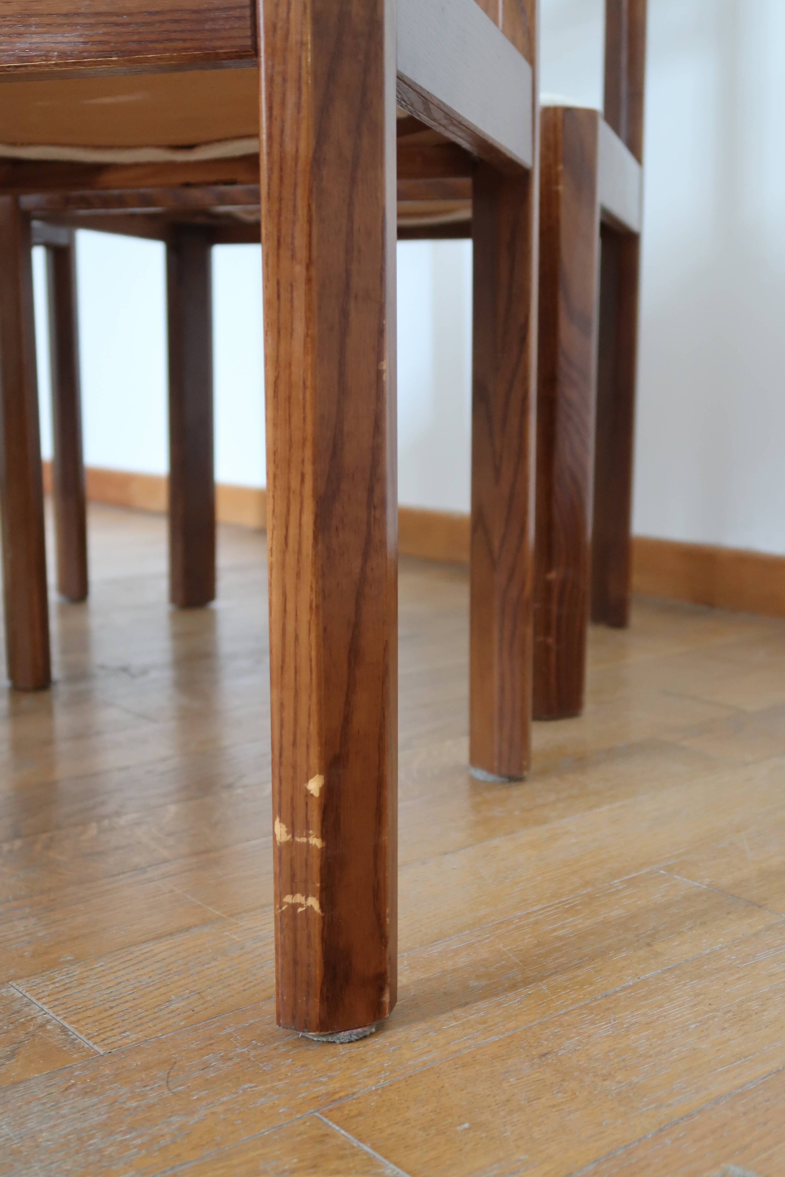 4 modernist cream chairs