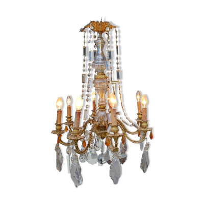 Lustre 19 éme Bronze et Cristal