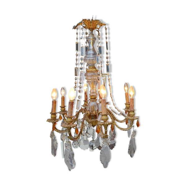Lustre 19 éme Bronze et Cristal — Beyit