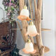 Vintage pink glass paste tulip lamp