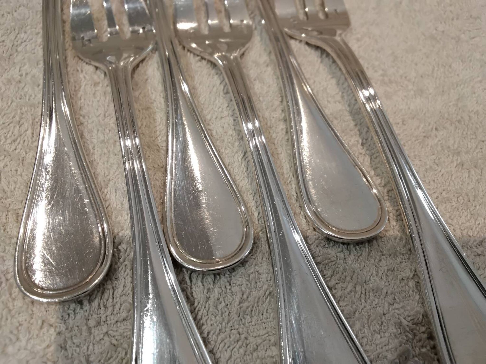 6 silver-plated oyster forks by Christofle, Albi pattern