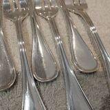 6 silver-plated oyster forks by Christofle, Albi pattern