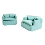 Paire de fauteuils Confidential Alberto Rosselli pour Saporiti 1970