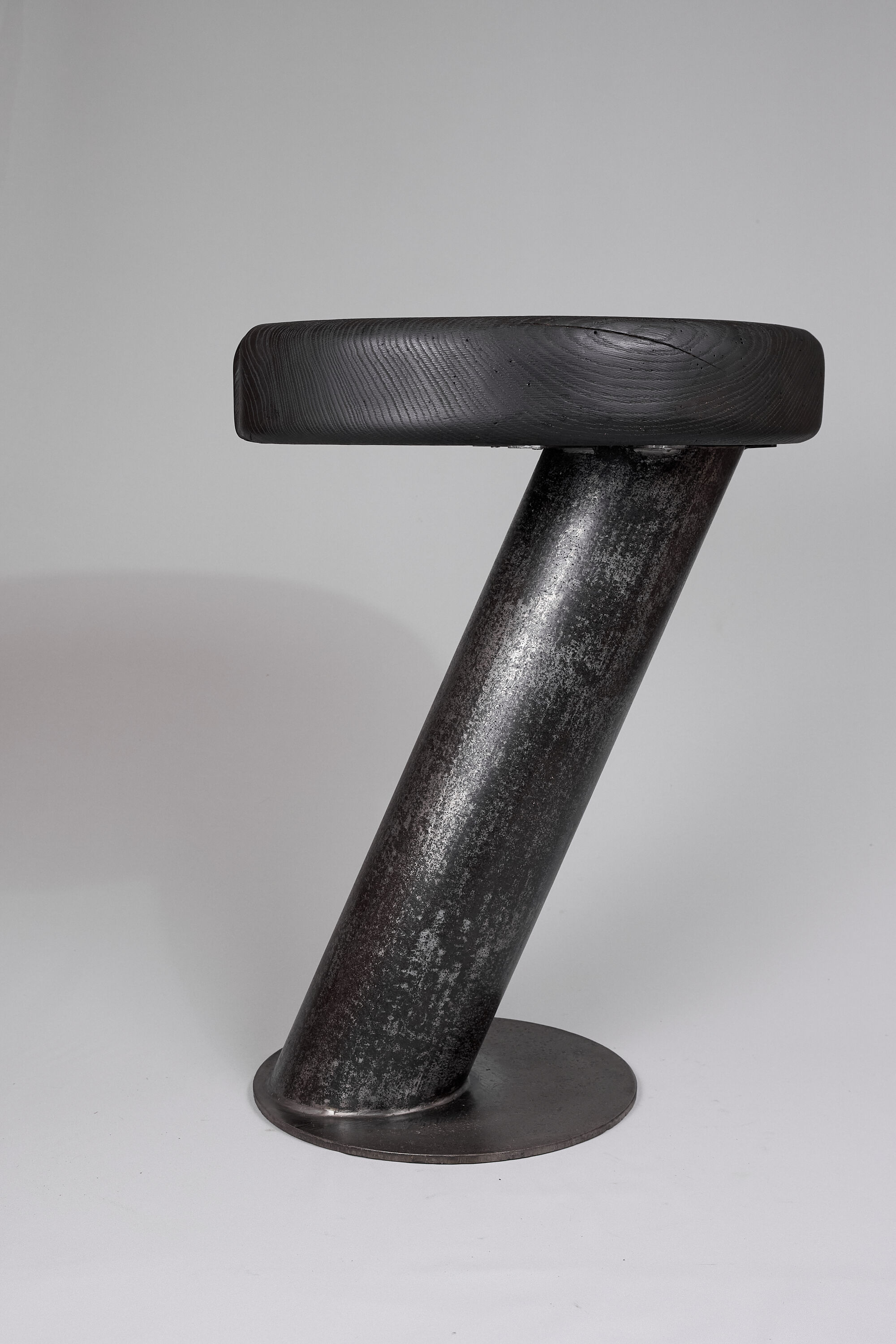 Solid wood sculptural side table, original contemporary design, logniture