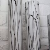 3 glass table lamps by Herstal, Denmark 1980