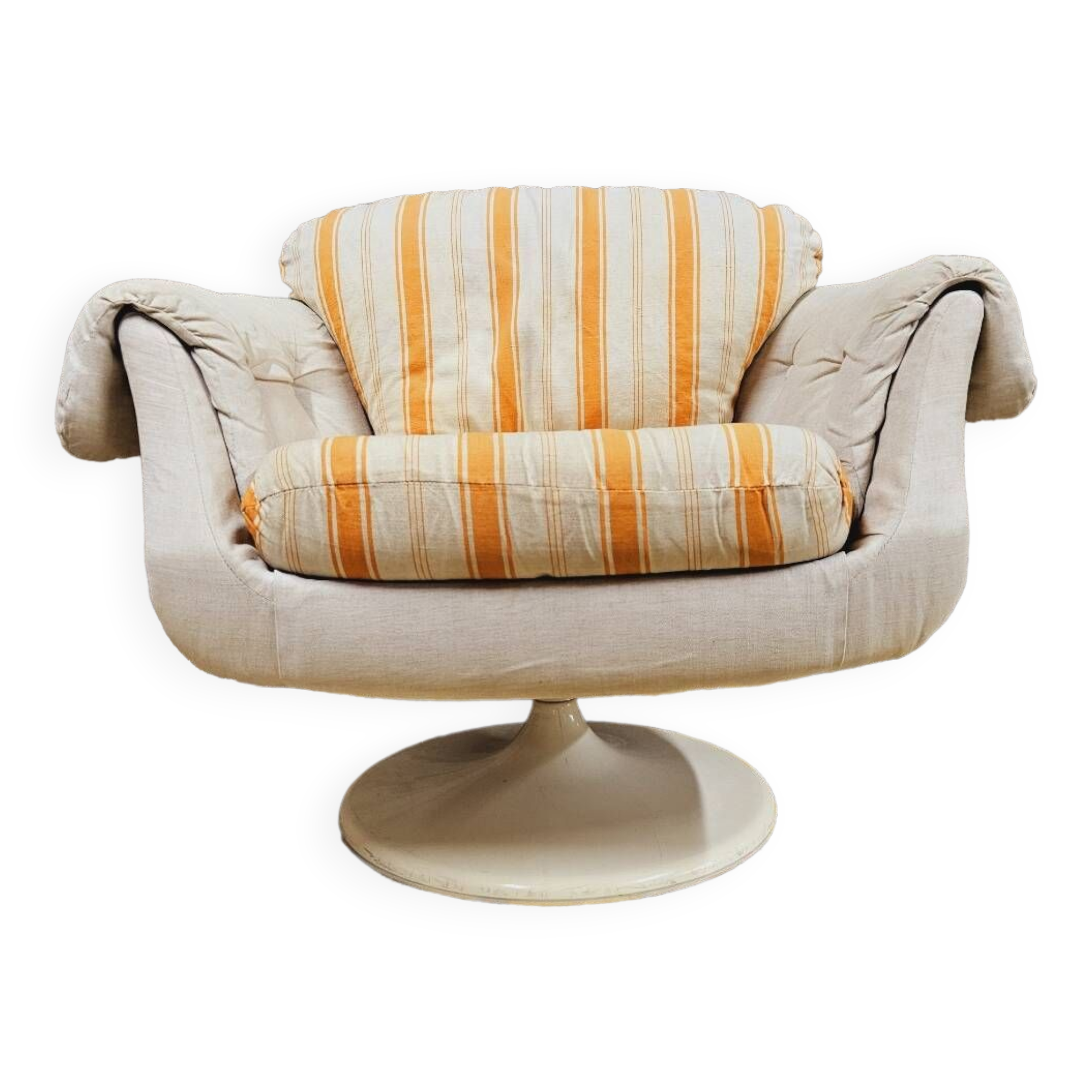 Swivel shell armchair by lusch erzeugnis 1970 vintage