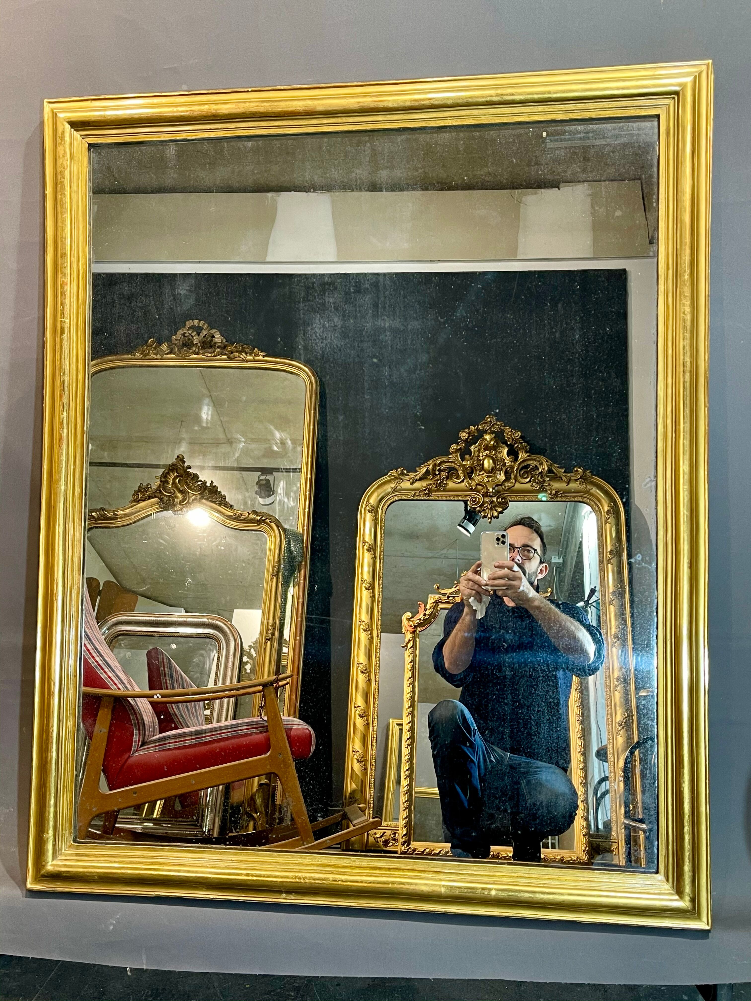 Mirror 119x98 period louis philippe 1840 gold leaf gilding
