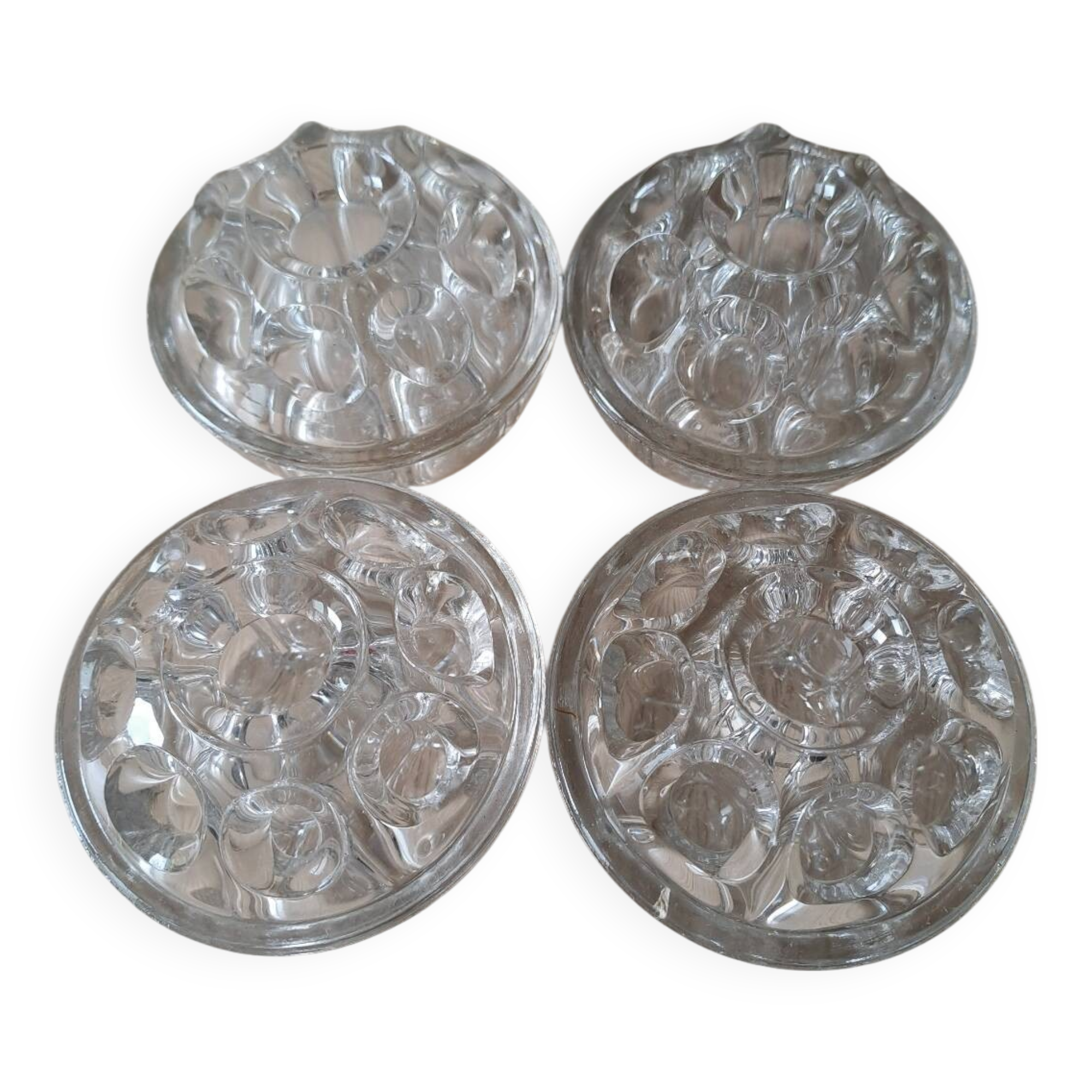 Set of 4 glass flower picks